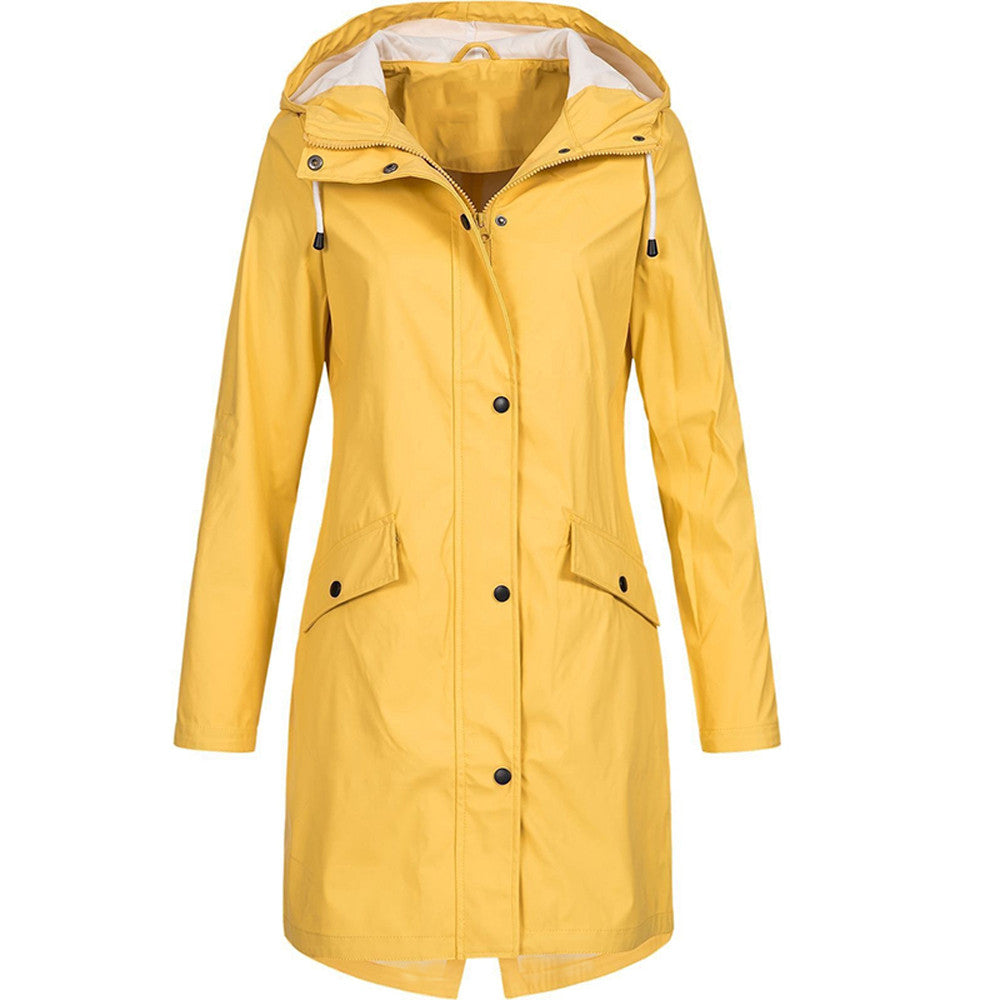 Waterdichte regenjas met capuchon voor dames 3