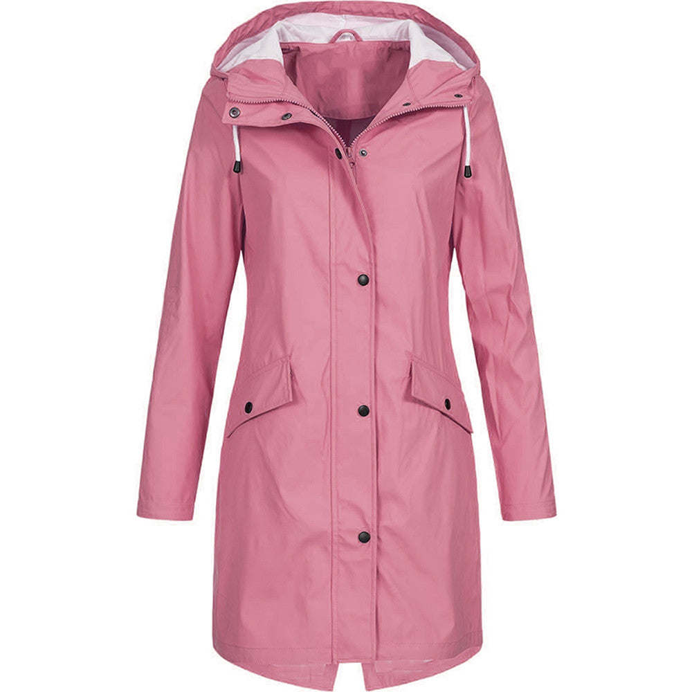 Waterdichte regenjas met capuchon voor dames 5