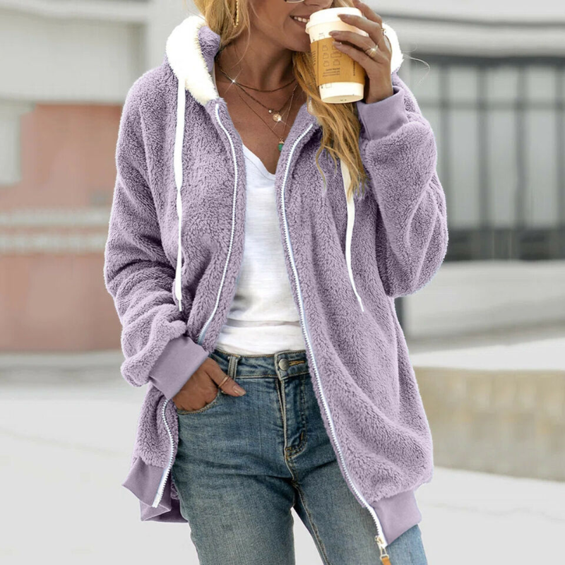 Fleece Hoodie Overgrote Comfortabele Hoodie Met Rits