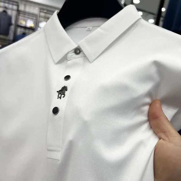 Variant image for Heren Poloshirt Blauw M Rimpelvrij Katoen Muscle Fit-25