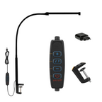 LED Bureaulamp met Flexibele arm – Dimbaar USB Adapter, Zwart voor Werkruimte