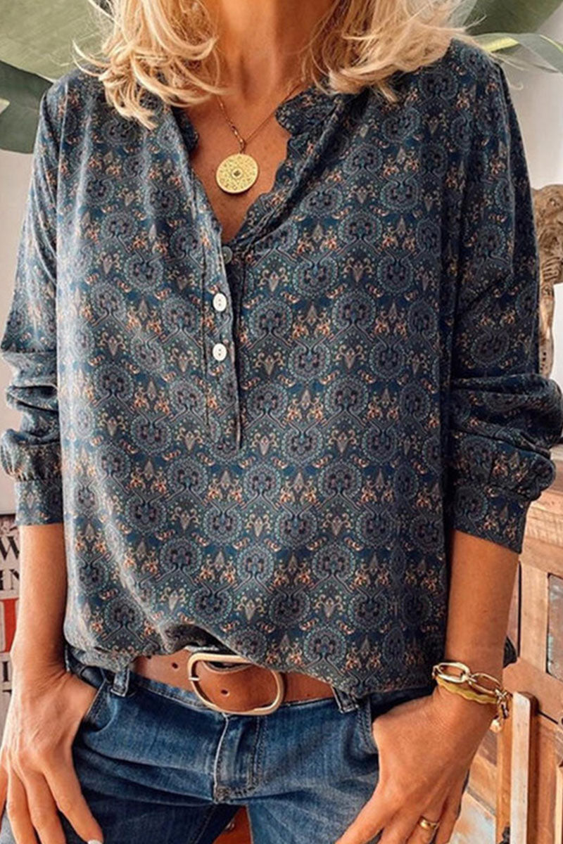 Witte Blouse Dames Allover Print Cutout Halslijn Acryl 0