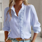 Witte Dames Blouse Polyester met Lange Mouwen 0