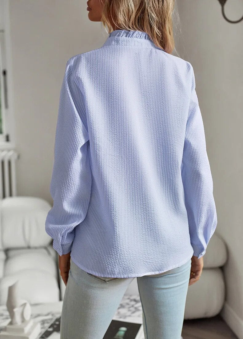 Witte Dames Blouse Polyester met Lange Mouwen 1