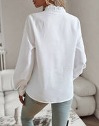 Witte Dames Blouse Polyester met Lange Mouwen 3