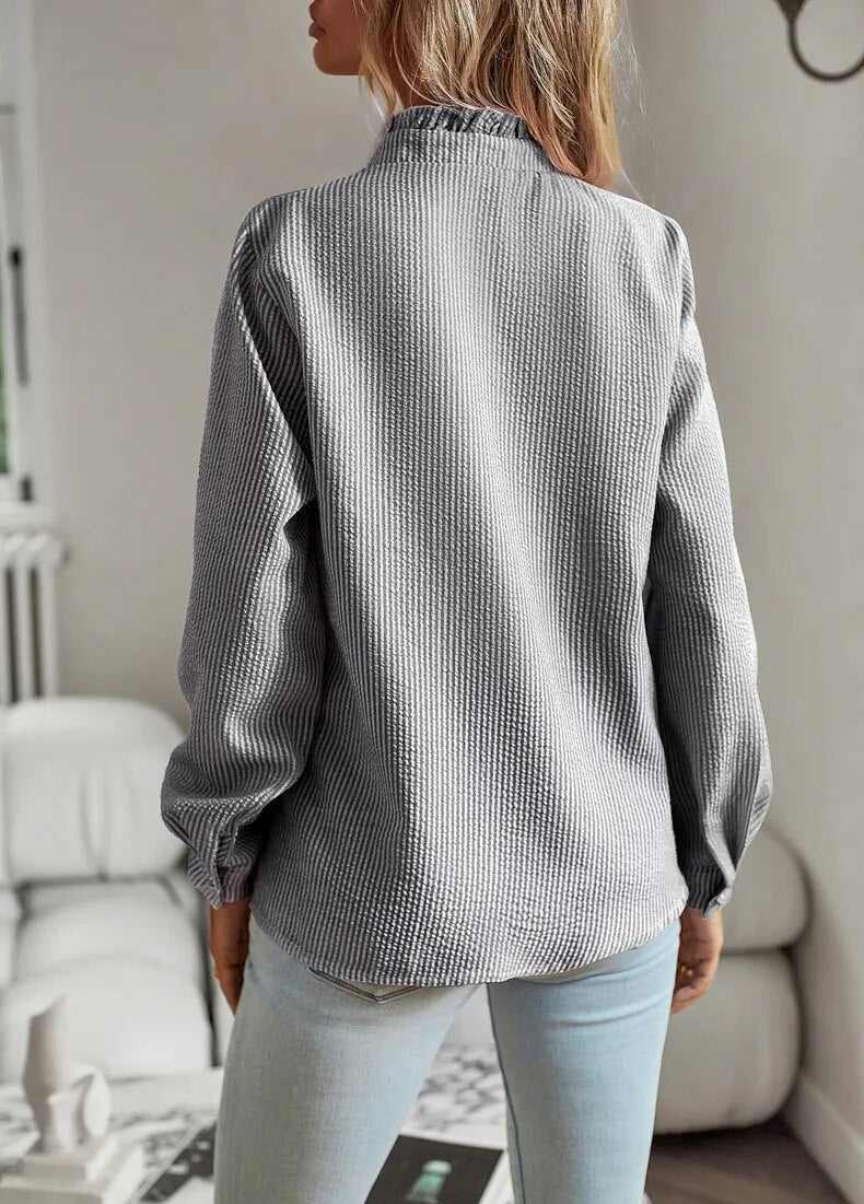 Witte Dames Blouse Polyester met Lange Mouwen 5