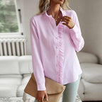 Witte Dames Blouse Polyester met Lange Mouwen 6