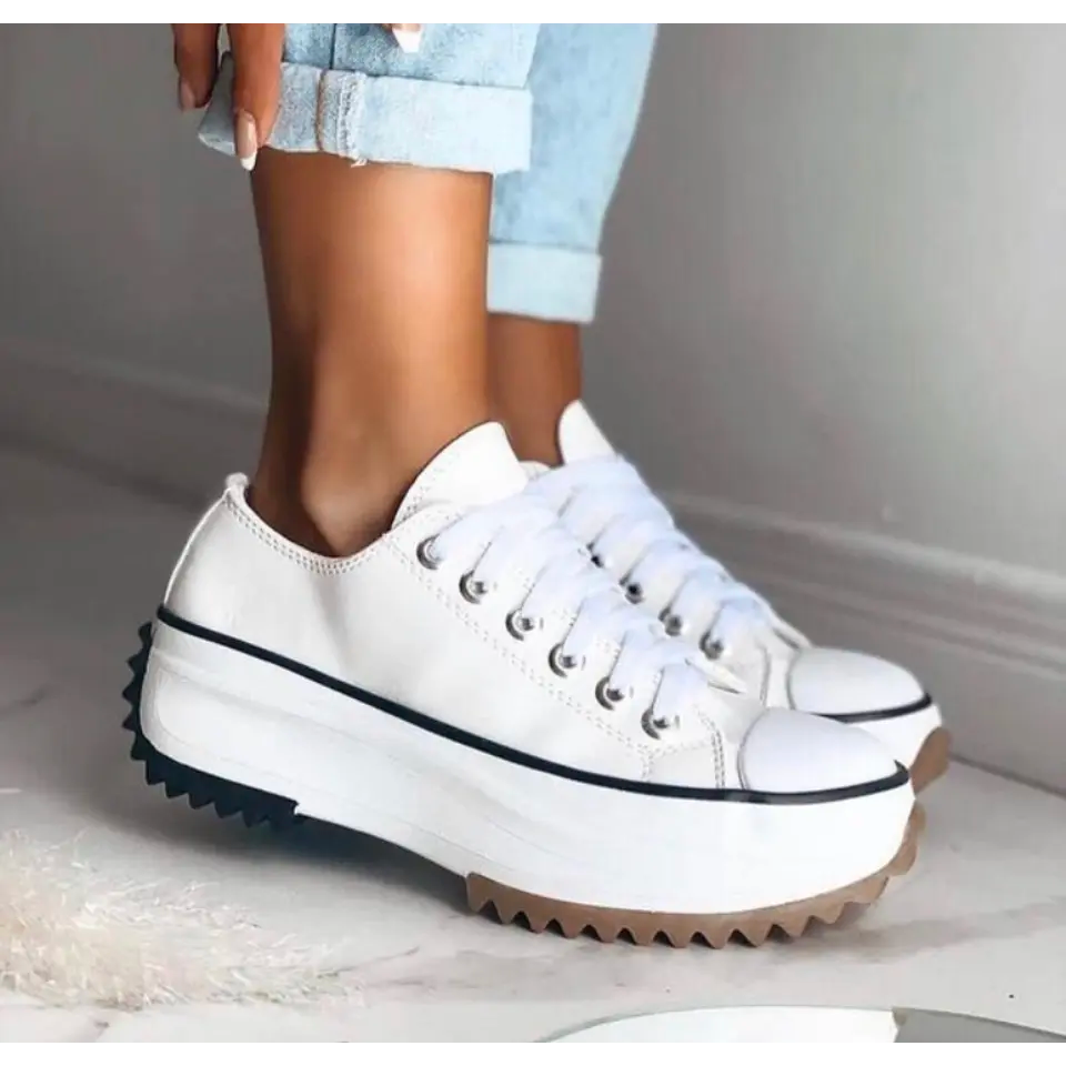 Witte Dames Sneakers met Chunky Zool voor Comfort en Stijl 5