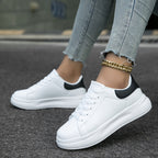 Witte Dames Sneakers van Faux Leer – Minimalistisch en Comfortabel 3