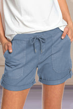 Witte Korte Broek Dames Polyester Met Verstelbare Tailleband 0