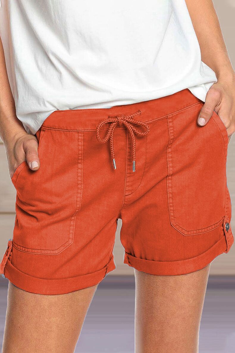 Witte Korte Broek Dames Polyester Met Verstelbare Tailleband 6