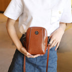 Retro leren crossbodytas™ | Stijlvolle schoudertas