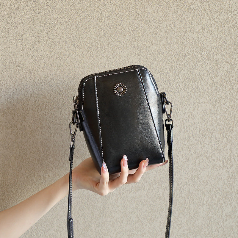 Retro leren crossbodytas™ | Stijlvolle schoudertas