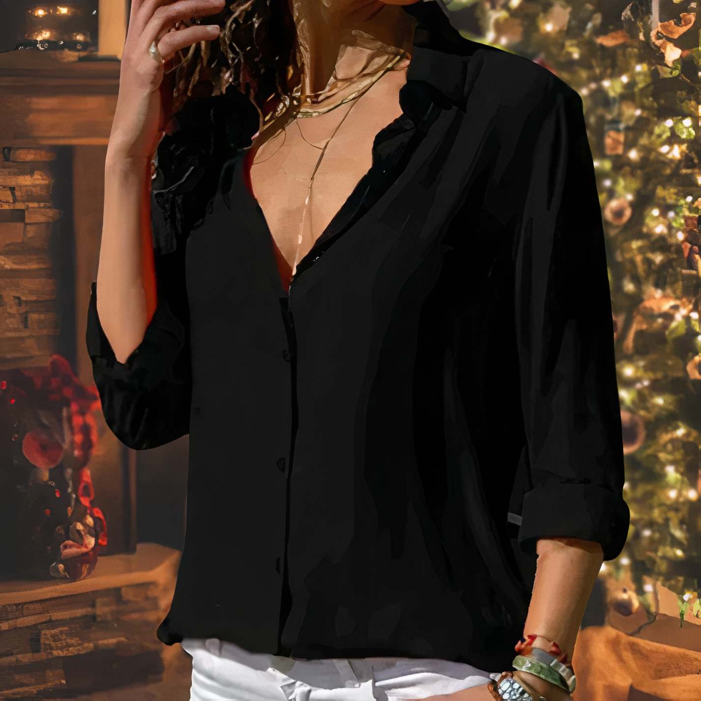XAVIERA | Elegante blouse met lange mouwen 3
