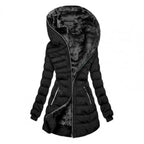 Dames Rits Puffer Lange Mouwen Jas | Capuchon
