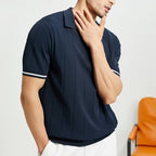 Heren Polo Shirt Gestreept Maat L Katoen - Lange Mouw Poloshirt Heren-3