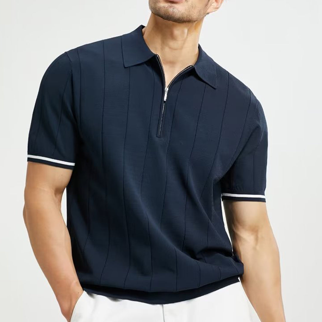 Heren Polo Shirt Gestreept Maat L Katoen - Lange Mouw Poloshirt Heren-1