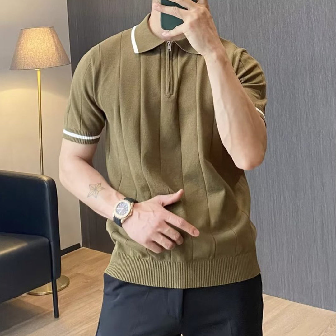 Variant image for Heren Polo Shirt Gestreept Maat L Katoen - Lange Mouw Poloshirt Heren-11