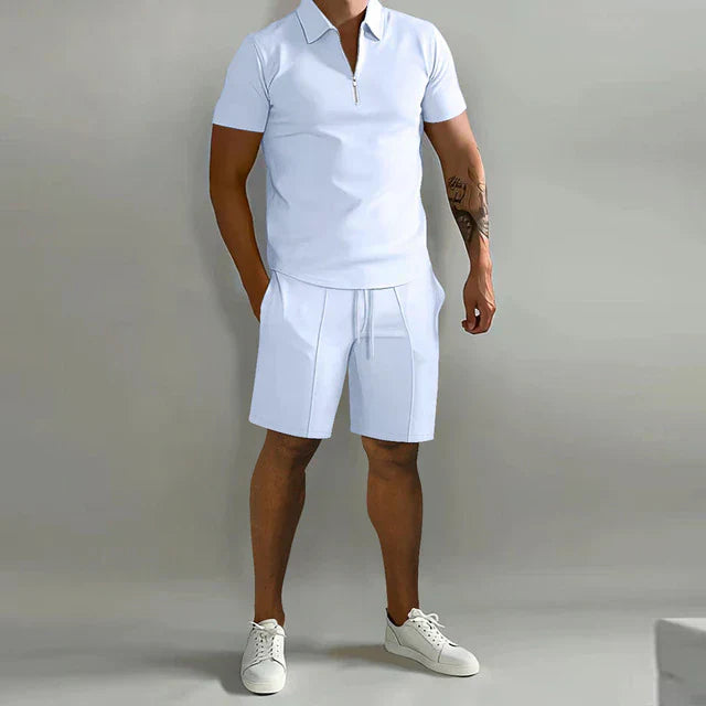 Luxe Tweedelige Zomerset voor Heren met Polo en Short in Stijlvol Design