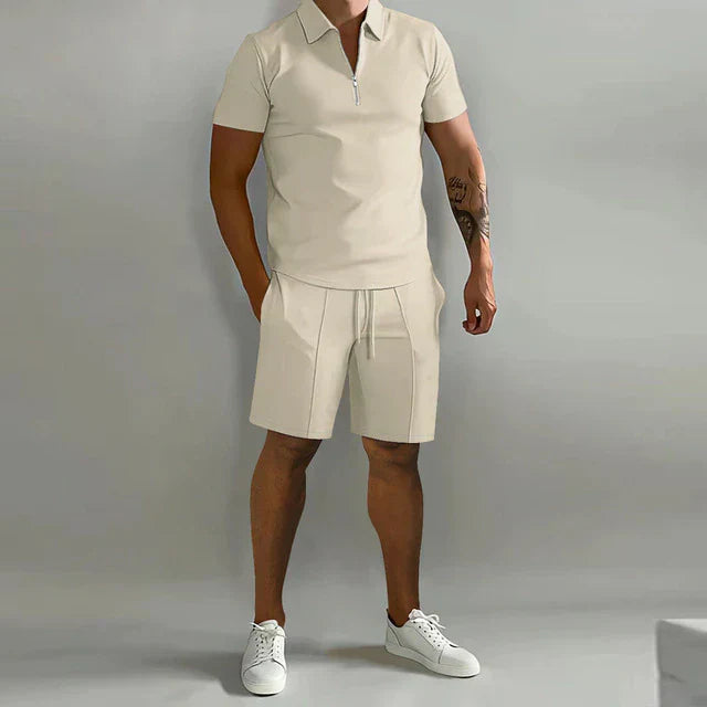 Luxe Tweedelige Zomerset voor Heren met Polo en Short in Stijlvol Design