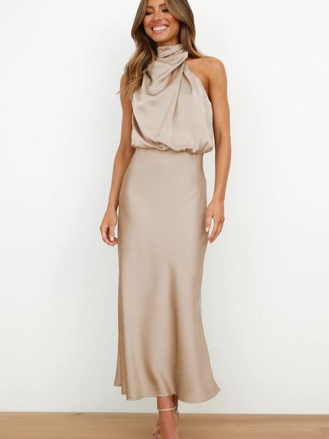 Cocktailjurk Off-Shoulder Maxi – Elegant en Verfijnd