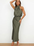 Cocktailjurk Off-Shoulder Maxi – Elegant en Verfijnd