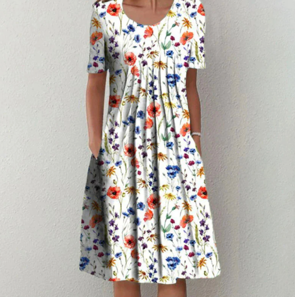 Zomerjurk voor dames met patroon | Midi 0