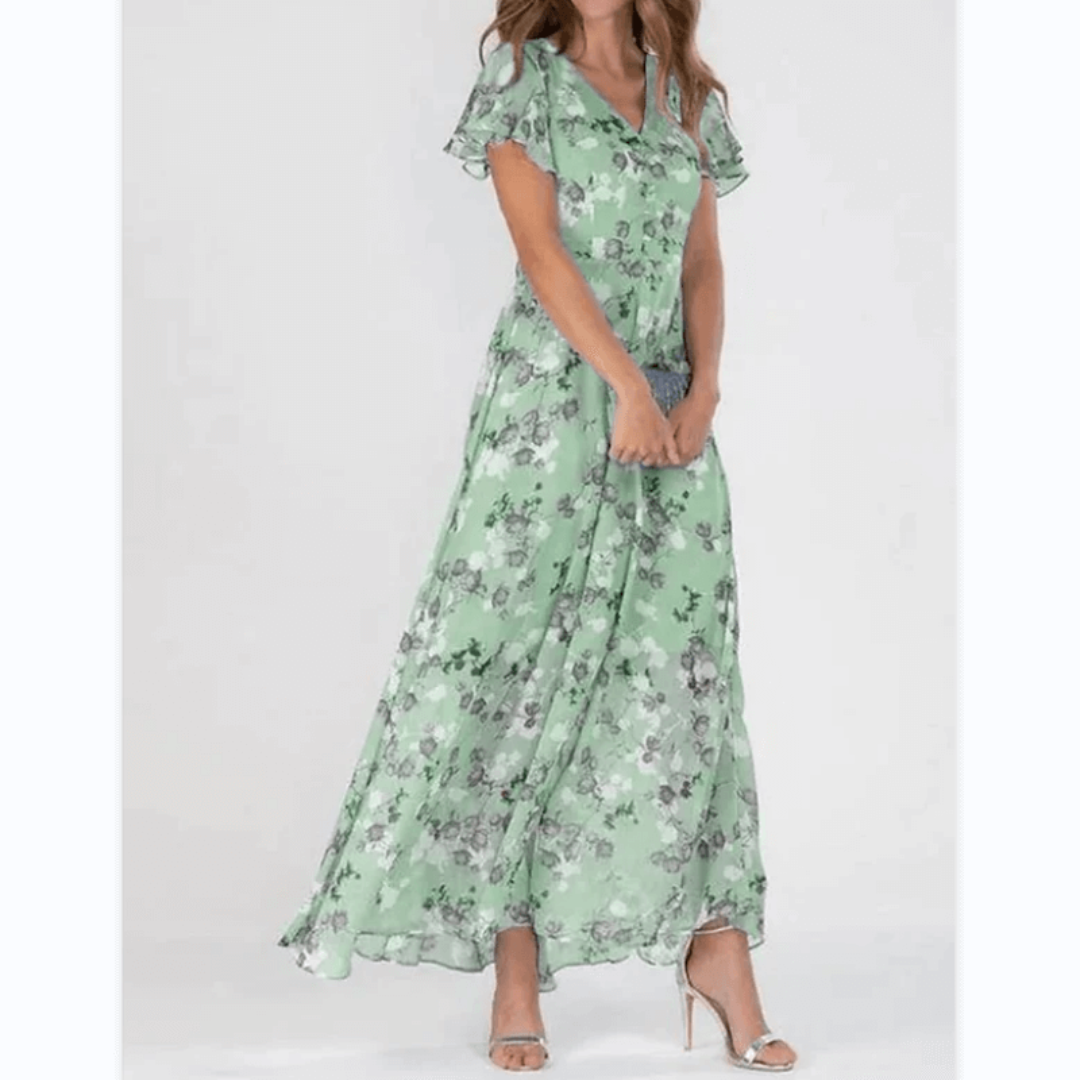 Zomerse formele bloemenjurk voor bruiloftsgasten voor dames | Maxi 3