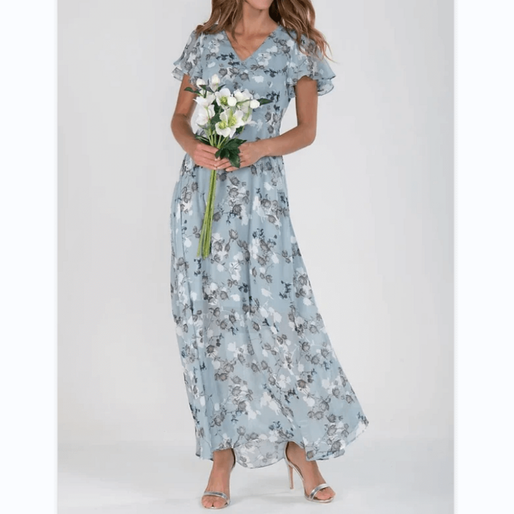 Zomerse formele bloemenjurk voor bruiloftsgasten voor dames | Maxi 4