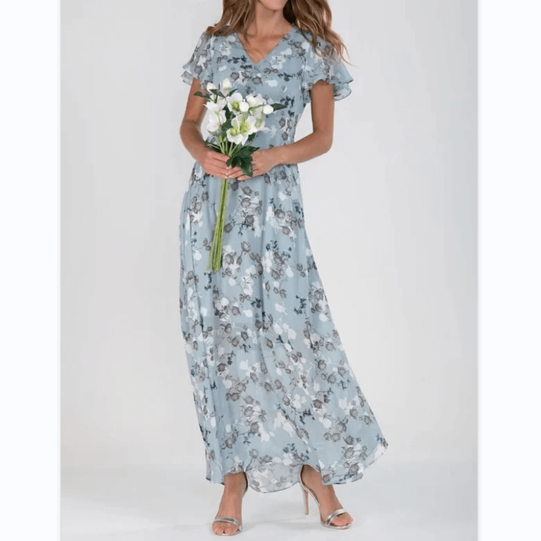 Zomerse formele bloemenjurk voor bruiloftsgasten voor dames | Maxi 4