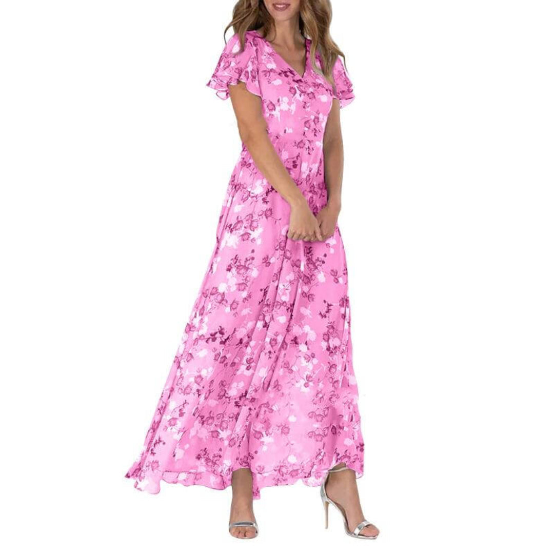 Zomerse formele bloemenjurk voor bruiloftsgasten voor dames | Maxi 5