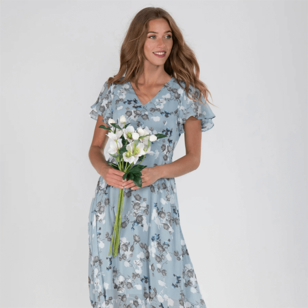 Zomerse formele bloemenjurk voor bruiloftsgasten voor dames | Maxi 6
