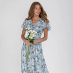 Zomerse formele bloemenjurk voor bruiloftsgasten voor dames | Maxi 6