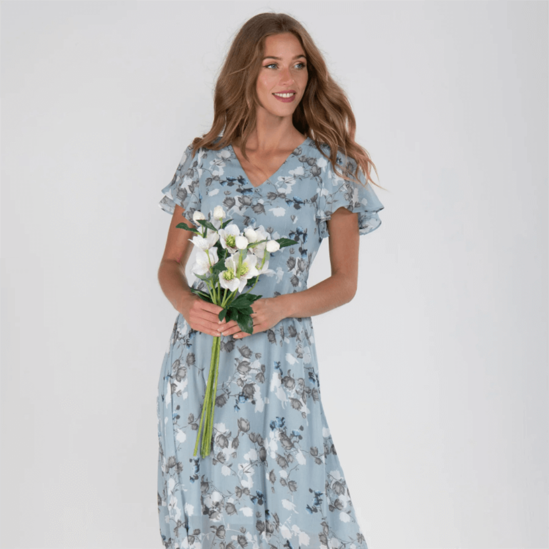 Zomerse formele bloemenjurk voor bruiloftsgasten voor dames | Maxi 6