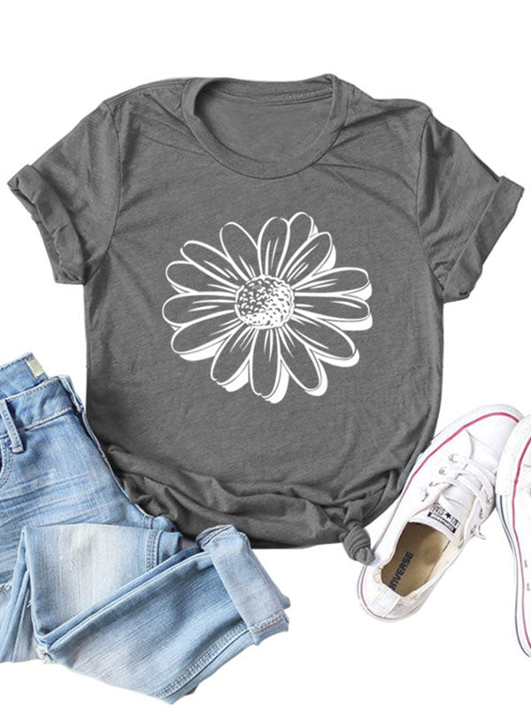 Zonnebloem Graphic T-shirt Heren - Korte Mouwen, Casual Zomerstijl 0