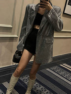 Zwarte Blazer Dames Pailletten Oversized 2