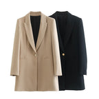 Zwarte Blazer Dames Polyester Casual voor Moderne Vrouwen 1