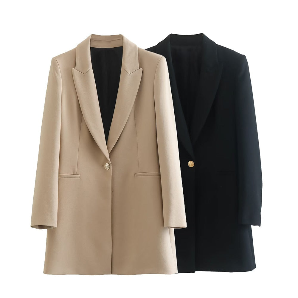 Zwarte Blazer Dames Polyester Casual voor Moderne Vrouwen 1