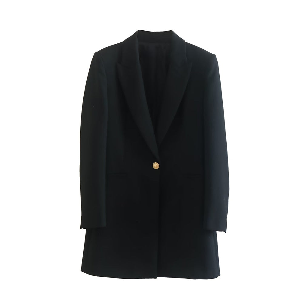 Zwarte Blazer Dames Polyester Casual voor Moderne Vrouwen 2