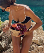 Zwarte Dames Bikini Set met Verstelbare Bandjes - Chic Zwemkleding 3