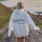 Zwarte Hoodie Dames Katoen met Statement Tekst 1