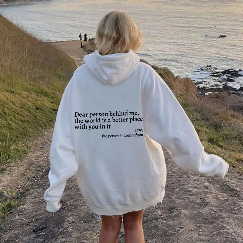 Zwarte Hoodie Dames Katoen met Statement Tekst 1