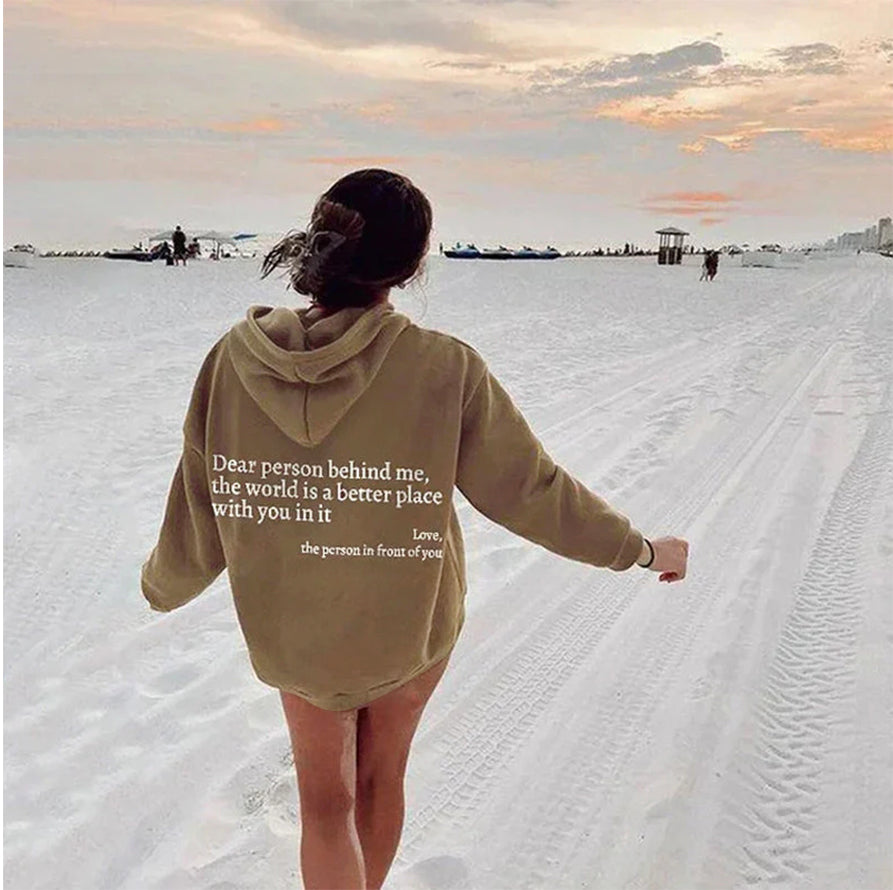 Zwarte Hoodie Dames Katoen met Statement Tekst 10