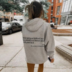 Zwarte Hoodie Dames Katoen met Statement Tekst 2