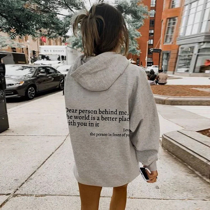 Zwarte Hoodie Dames Katoen met Statement Tekst 2