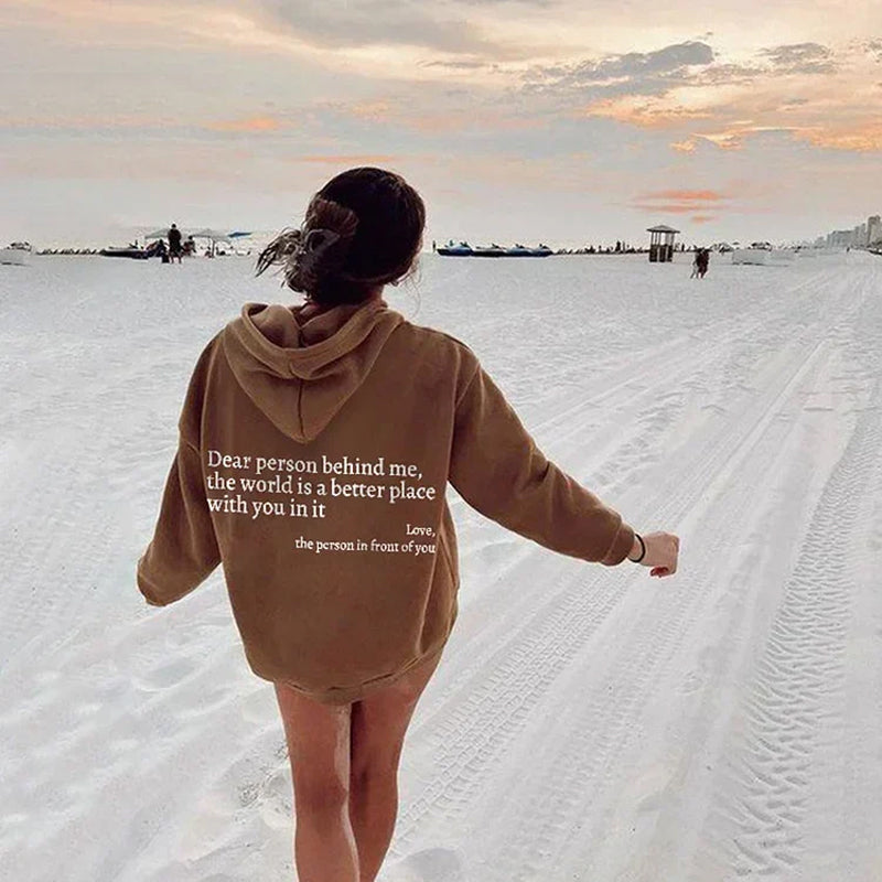 Zwarte Hoodie Dames Katoen met Statement Tekst 4
