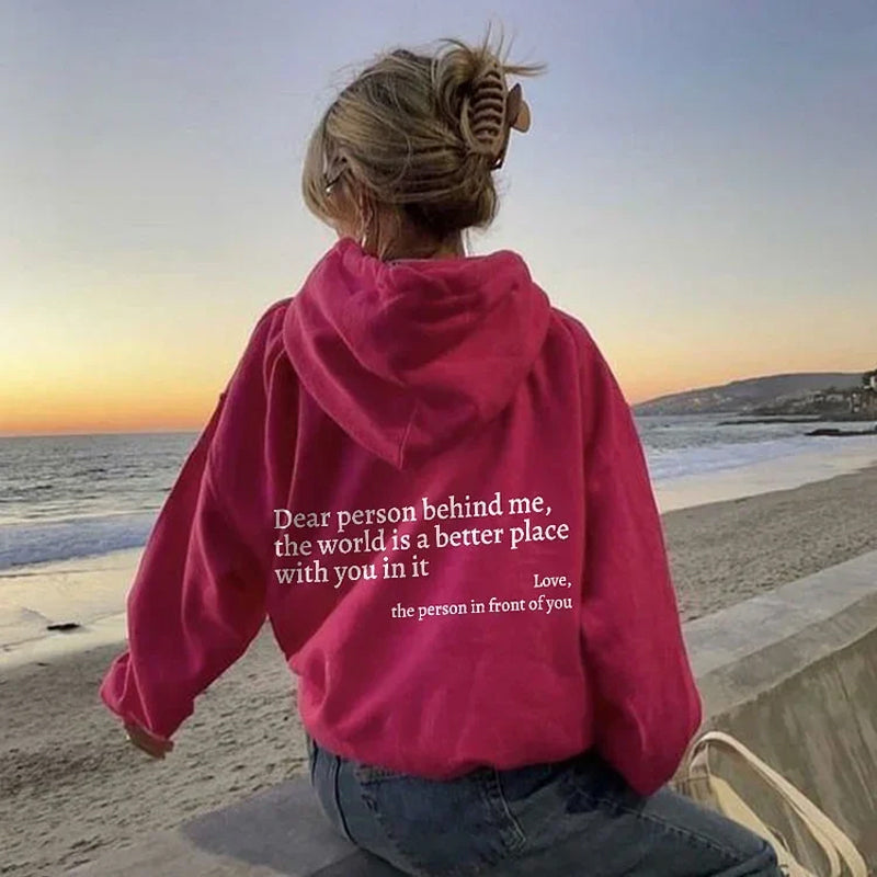 Zwarte Hoodie Dames Katoen met Statement Tekst 7