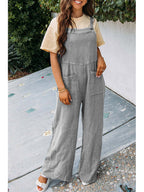 Zwarte Jumpsuit Dames Met Brede Pijpen Katoen 0