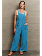 Zwarte Jumpsuit Dames Met Brede Pijpen Katoen 1