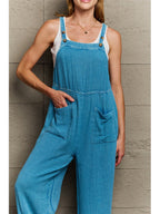 Zwarte Jumpsuit Dames Met Brede Pijpen Katoen 2